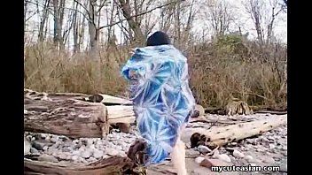 Preview 3 of Giantess Pussy Crush - Asian slut is on the beach naked posing
