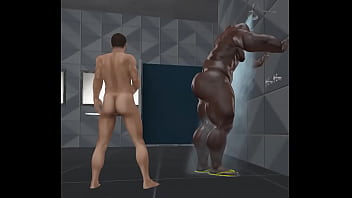 Preview 3 of Daniels Dani Xxx Video 2015 - sissy beta white man in complete awe of huge black bodybuilder in the locker room