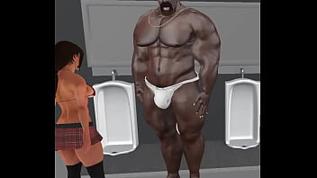 Preview 1 of Husband Sunny Leone Blue Film - gym secretary follows huge black bull to locker room