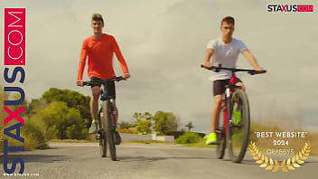 Preview 1 of Small Tight Tits - ️ STAXUS :: RIDE ME HARD :: Two beautiful cyclists know how to have a good time after a ride.