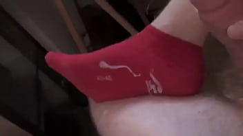 Preview 4 of Elisabeth Bure - wank and cum on red puma socks
