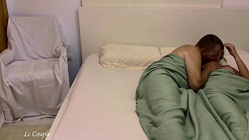 Preview 1 of Yss X X X - Real Amateur Couple had romantic morning sex and their naughty girlfriend sneaked to see it live