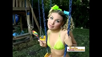Preview 1 of Russian Ultra Skinny - Teen blonde drilled hard in all holes and covered in sperm