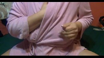Preview 1 of Fresh Tube Porn Sex Gameshow - Lactating Mom Pink Bathrobe Sucks On Her Huge Milky Tits
