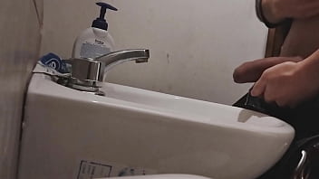 Preview 1 of Mom And Son 16 Years Old Sex - I rest my BALLS on the sink getting my COCK ready for a HUGE CUMSHOT