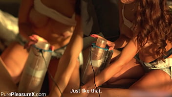 Preview 4 of Milf Slim - Beautiful Latina Teen Boosts Her Boyfriend&#039_s Load in AutoBlow Machine