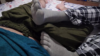 Preview 3 of Xxx Menamp - new socks footjob and teasing cock with feet