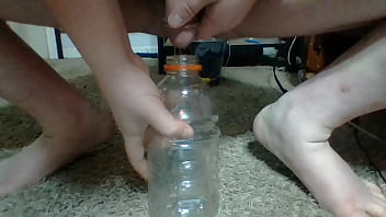 Preview 1 of Kannada Mom Romance Bathroom - tim pees in bottle