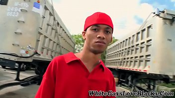 Preview 2 of Big Titted Sex - Black gangster sucking