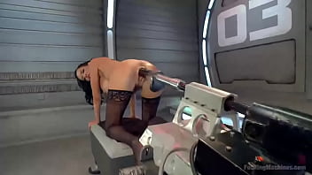 Preview 1 of Israel Auto - Giant dildo with machine make she flow all around