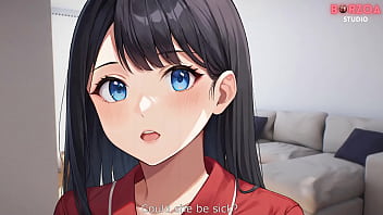 Preview 1 of Indsex Hd - Older bigtits sexy stepsister with young stepsister exploring big hard secret in panties when mom is out (Hentai/Animated/Futanari)