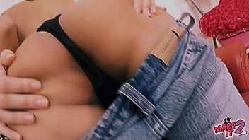 Preview 4 of Freckles Dp - Busty Brunette Teens Wearing Tight Jeans! Round-Ass Cameltoe.