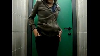 Preview 1 of 19yr Redbone - Fucking Hairspray Bottle Public Washroom,  Porn 7b: