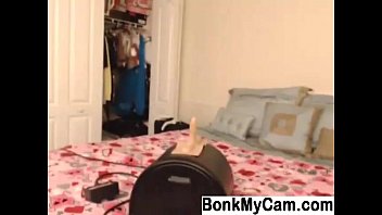 Preview 3 of Lily Ford Riding Cock - Latina girl on dildo machine on webcam