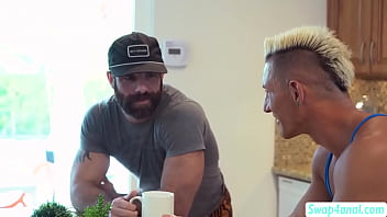 Preview 1 of Wwwxxx Afreka - Two stepdad swap Gay stepson and fuck their asses