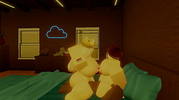 Preview 3 of Ketar Xxx - Robloxian BBC takes on two Snowbunnies in Bed
