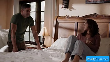 Preview 1 of Lucky Schoolboy - Sexy and horny big tit step sister seduces her muscular brother for his hard cock - Lumi Ray,  Nathan Bronson
