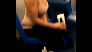 Preview 1 of Mom Gift Pant Son - Big tits slut on the bus teasing