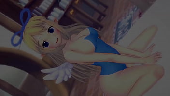 Preview 1 of Abela Danger Xxx Porn - Flonne en traje de ba&ntilde_o quiere llegar al cielo montando una gran polla (hentai) (sin censura)