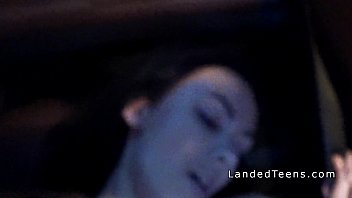Preview 3 of Pissing Cock Gay - Teen bangs in leather backseat in car
