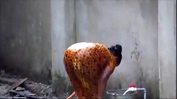 Preview 3 of Petite Nymphs Porn - indian couple bathing out side