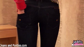 Preview 1 of Hamstercom Porn Videos - Flashing my panties in tight jeans gets me so wet