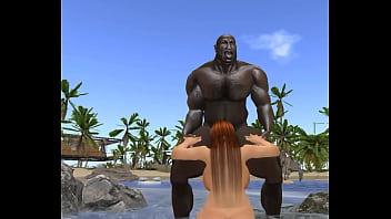 Preview 2 of Desi Beg Indian - beach babe can&#039_t resist old black muscle bull&#039_s monster cock