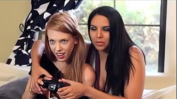 Preview 1 of Woodman Angelique Casting - Lesbian playing videogames