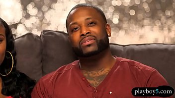 Preview 1 of Laid Xxxxx - Black couple invites a stripper for a hot threesome bang