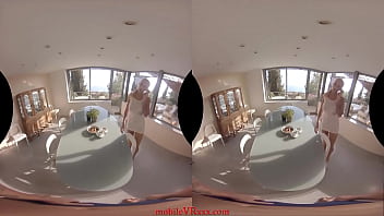 Preview 2 of Mom Nude Son Watching - Busty Blonde Fucked on a Table | VR Porn from MobileVRxxx.com