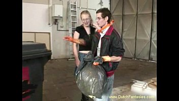 Preview 1 of Amazing Small Made - Blonde Dutch MILF With Glasses Fuck