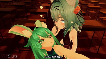 Preview 3 of School Girl Xxx Sex Video 2018 - VIPSluts - FUTANARI Senpai Gives HENTAI Bunny Girl Lesson She Wont Forget