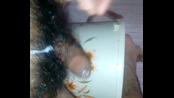 Preview 4 of Japanese Anal Toy Insert - Indian boy masturbating in bathroom putting condom hairy dick