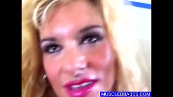 Preview 1 of Young Boy Fuck His Aunt - Over Muscled Blonde Striptease