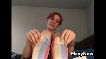 Preview 1 of Incest Gifs 3d - Dirty Red Haired Girl Rubbing Her Cunt