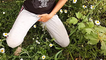 Preview 2 of Ky Afj - I spy on my neighbor masturbating in the daisies - Girls fly orgasm