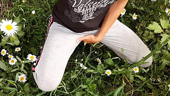 Preview 1 of Ky Afj - I spy on my neighbor masturbating in the daisies - Girls fly orgasm
