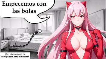 Preview 4 of Lesbian 69 Stockings - JOI Hentai Anal con Zero Two,  voz espa&ntilde_ola.