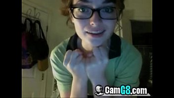 Preview 1 of Aimi Ai - Nerd Looking Slim Teen Strips on Webcam - camg8