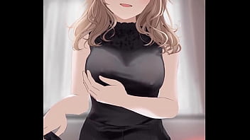 Preview 2 of Grrinimmy - Anime Sexy girl in black dress riding dick and getting covered in cum