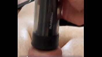 Preview 2 of Porny Amatuer Teen Paert - Cock milking with VacuGlide by Autoblow - Teaser