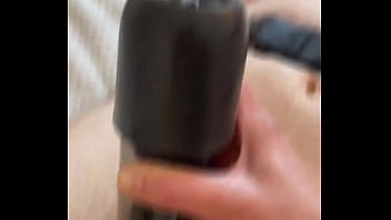Preview 3 of Porny Amatuer Teen Paert - Cock milking with VacuGlide by Autoblow - Teaser