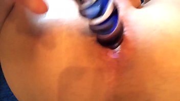 Preview 2 of 18 Year Old Sex Negro - Fucking myself &amp_ gapping my butthole with a glass dildo