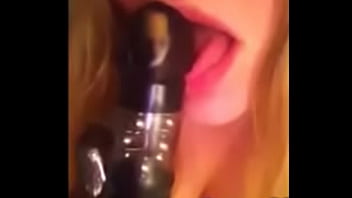 Preview 4 of Virgin Prolapse - Amateur Sucking Dildo and recording with phone - camg8