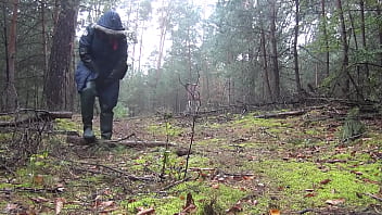 Preview 4 of Hot Teen In The Shower - Autuum in the woods