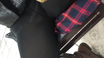 Preview 4 of Crystal House - See through black tights public