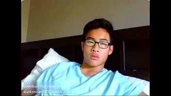 Preview 1 of Ass Waves - asian twink nerd cumshot and biceps flex