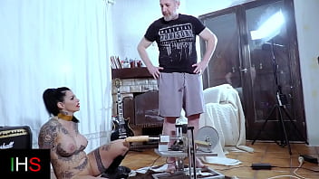 Preview 4 of Ropped - Beautiful tattooed milf fucked in the ass by a machine and then by a real cock