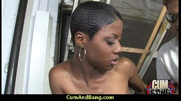 Preview 4 of Granny My - Supr hot ebony chick blows a group of white dicks 5
