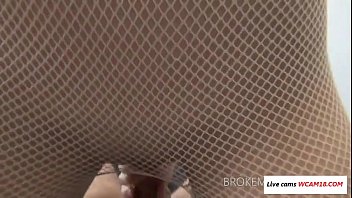 Preview 1 of Try To Cum Somemore - Next door pussy in fishnet gets fucked on camera video